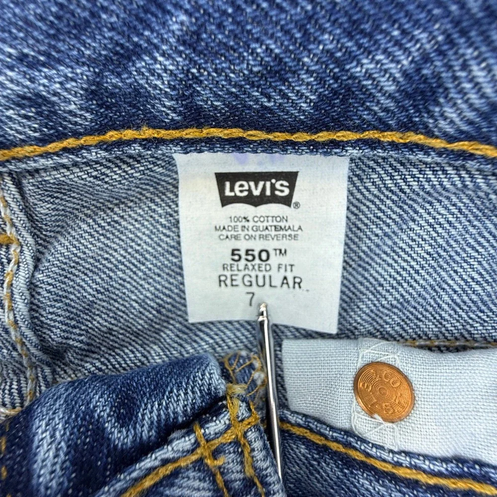 Vintage 90s Levis Boys Denim Shorts Size 7 Blue NWT NOS Y2K